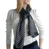 Slickblue Cute White Dots on Black Background Silk Scarf, Soft Lightweight Shawl for Women, Elegant Fashion- Two Sizes - image 4 of 4