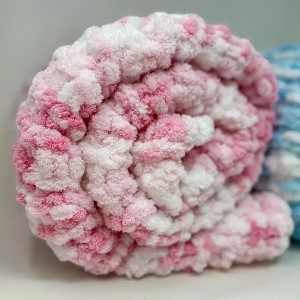 Extra Long Soft Handmade Newborn Baby Blanket Chenille Yarn Pink - 1 of 4