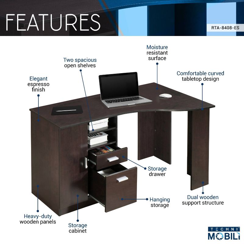 Classic Office Desk with Storage - Techni Mobili, 6 of 11