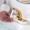 WOWOW Touchless Single Hole Low Arc Bathroom Faucet with Deckplate - 3 of 4