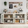 Buffet Storage Cabinet with 4 Glass Pattern Design Doors, 70.8" Wide Modern Coffee Bar Cabinet Wooden TV Stand for Kitchen Dining Room Living Room - 2 of 4