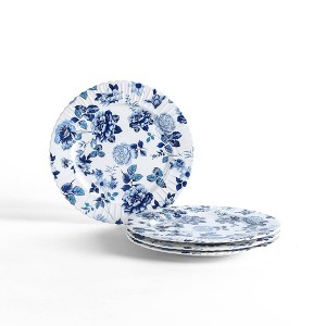 Stone Lain Set of 4 Fiore New Bone Salad Plates Blue - 1 of 4