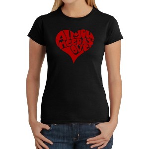 LA Pop Art Women's Word Art T-Shirt - All You Need Is Love - 1 of 4