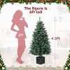 Artificial Christmas Tree, 4.5ft Premium Hinged Pine Tree, Pre-Lit Christmas Tree with Warm White LED Lights for Home, Shops, Party - 3 of 4