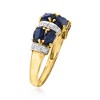 Ross-Simons 2.80 ct. t.w. Sapphire Ring With Diamond Accents in 14kt Yellow Gold - 3 of 4