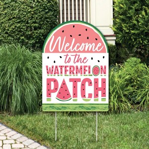 Big Dot of Happiness Sweet Watermelon - Party Decorations - Fruit Party Welcome Yard Sign - 1 of 4