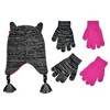 Girls Critter Winter Hat and 2 Pair Gloves or Mittens (Toddler/Little Girls) - 3 of 4