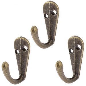 Unique Bargains Home Bedroom Clothes Coat Vintage Style Wall Mounted Hook Bronze Tone 3 Pcs - 1 of 4