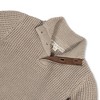Hope & Henry Boys' Organic Long Sleeve Mock Neck Mix Stitch Button Sweater with Elbow Patches, Taupe Marl Mix Stitch, 12-18 Months - 2 of 4