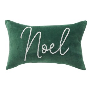 carol & frank Noel Green Velvet Beaded Throw Pillow - 1 of 4