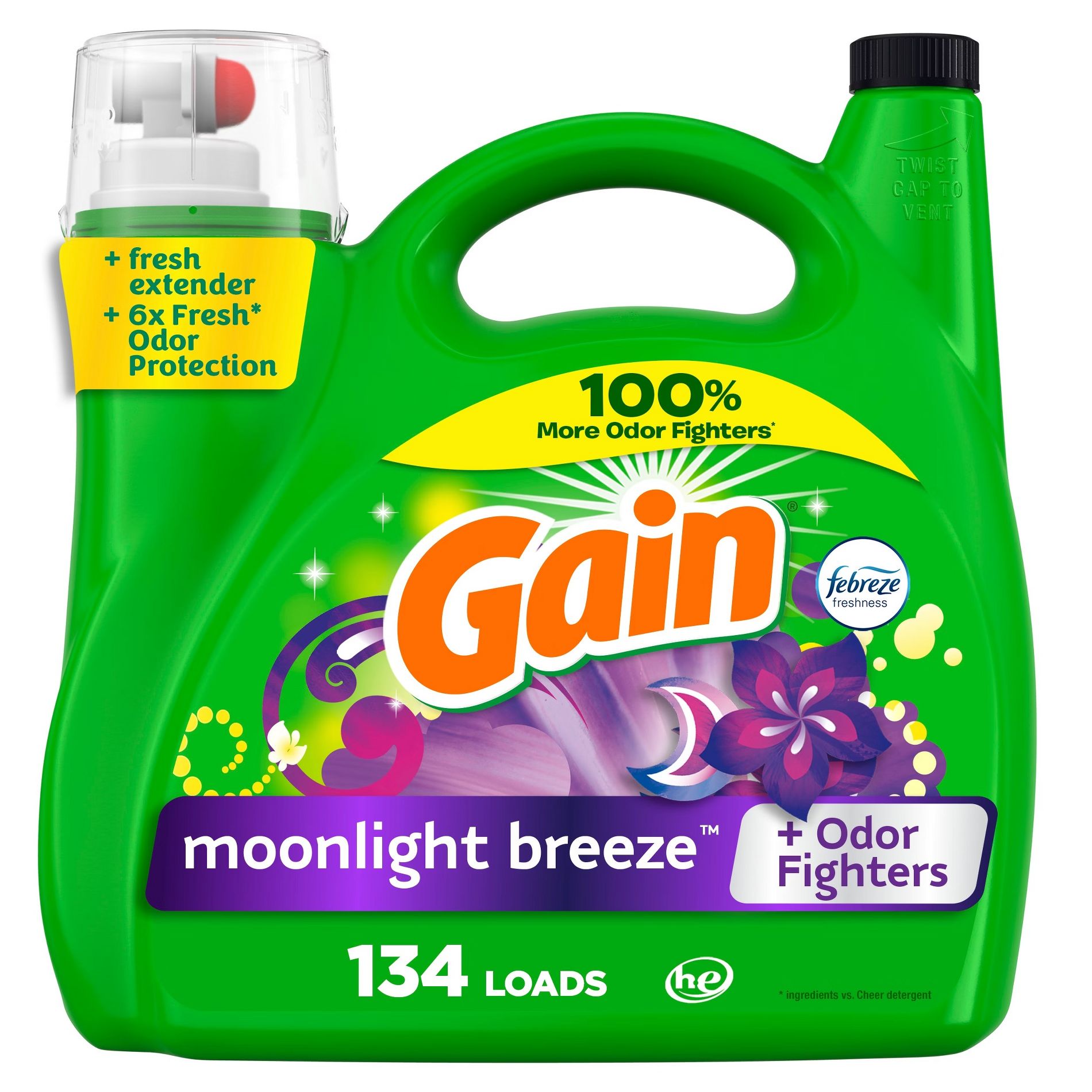 Gain Moonlight Breeze HE Deep Cleaning Concentrated Liquid Laundry Detergent 134 Loads - 194 fl oz