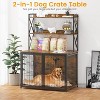 Coucheta Dog Crate Furniture - Heavy Duty Wooden Pet Kennel with 4 Doors & Storage Shelves for Small/Medium Dogs - 2 of 4