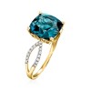 Ross-Simons 4.90 Carat London Blue Topaz and .11 ct. t.w. Diamond Ring in 14kt Yellow Gold - 3 of 4