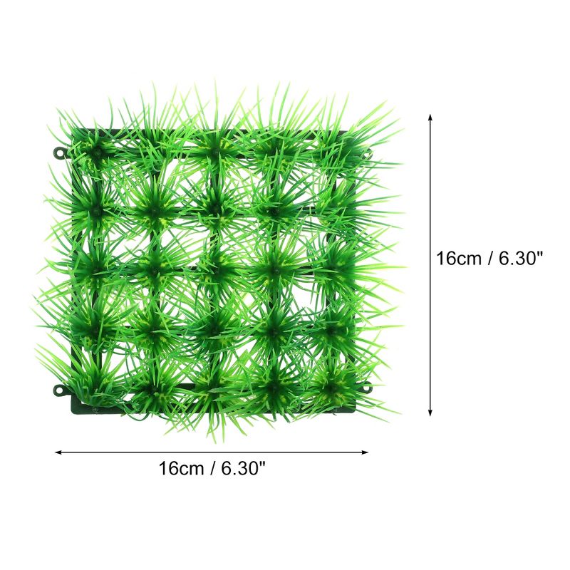 Unique Bargains Artificial Plastic Lawn for Fish Tank Landscape Decoration Green 6.3x6.3 Inch, 4 of 7