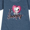 Girls' - Peanuts - I Heart Snoopy Graphic Short Sleeve Fleece Dress - 2 of 4