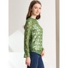 INSPIRE CHIC Women's Crochet Lace See-Through Ruffle Frill Neck Floral Elegant Blouse - 4 of 4