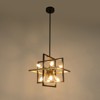 YIYIBYUS 8-Light Black and Gold Modern Geometric Pendant Light with Adjustable Height - 2 of 4
