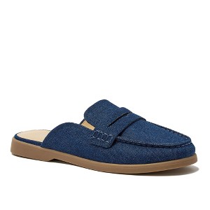 Lands' End Women's Comfort Slip On Suede Penny Loafer Mules - 1 of 4