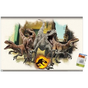 Trends International Jurassic World: Dominion - Atrociraptors Focal Unframed Wall Poster Prints - 1 of 4