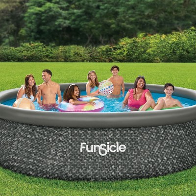Funsicle 14ft Gray PVC Round Above Ground Pool with Pump