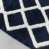 Diamond Pattern High Pile Tufted Indoor Bath Rug, Modern Style Heavyweight Fabric Bath Rug for Year Round Use - 4 of 4