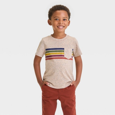 Toddler Boys' Short Sleeve T-shirt - Cat & Jack™ Beige 18m : Target