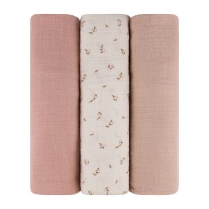 Ely's & Co. Cotton Muslin Swaddle Blanket  3 Pack - 1 of 4