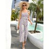 WhizMax Women's Casual Floral Sleeveless Jumpsuits Smocked Tank Top Square Neck Belt Wide Leg Jumpsuit Rompers with Pockets - 4 of 4