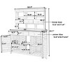 Doorway Patio Fir Wood Potting Bench Table with Hutch,Outdoor Garden Plant Stand with Drawers and Shelves,Wooden Mudroom Greenhouse-Coolbibila - 4 of 4