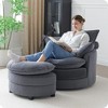 GDFStudio Buck Modern 360° Swivel Corduroy 36"W Chair with Storage Ottoman - 3 of 4