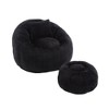 Sapphtopaz Extra Large Round Bean Bag Chair with Footrest Pillow Chenille Sofa Chair Bean Bag Chairs for Adults for Living Room, Bedroom - 4 of 4