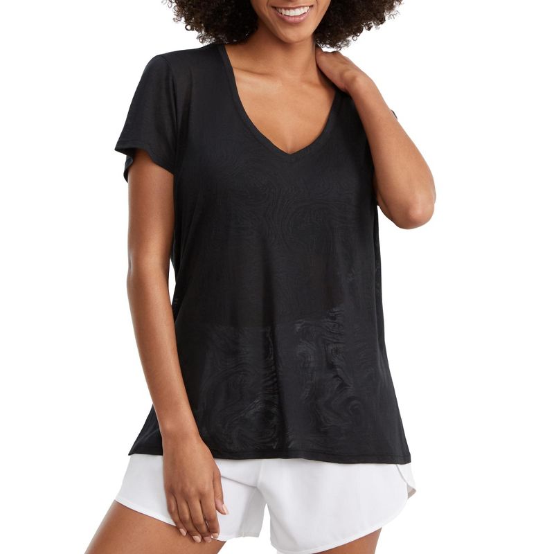 Body Up Women's Activewear Everywhere Burnout T-Shirt - AW30280, 1 of 3