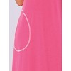 cheibear Women's V Neck Short Sleeves with Pockets Slit Long Nightgown - 4 of 4