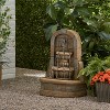 Okak 29IN Weather Resistant Water Fountain with Vintage Carved, Waterfall Fountain with 3 Basins, Outdoor Fountain for Garden, Stone Gray - 2 of 4
