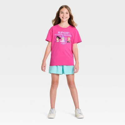 KPop Demon Hunters Girls' KPop Demon Hunters "Ramyeon Club" Short Sleeve T-Shirt - Pink M — фото 3