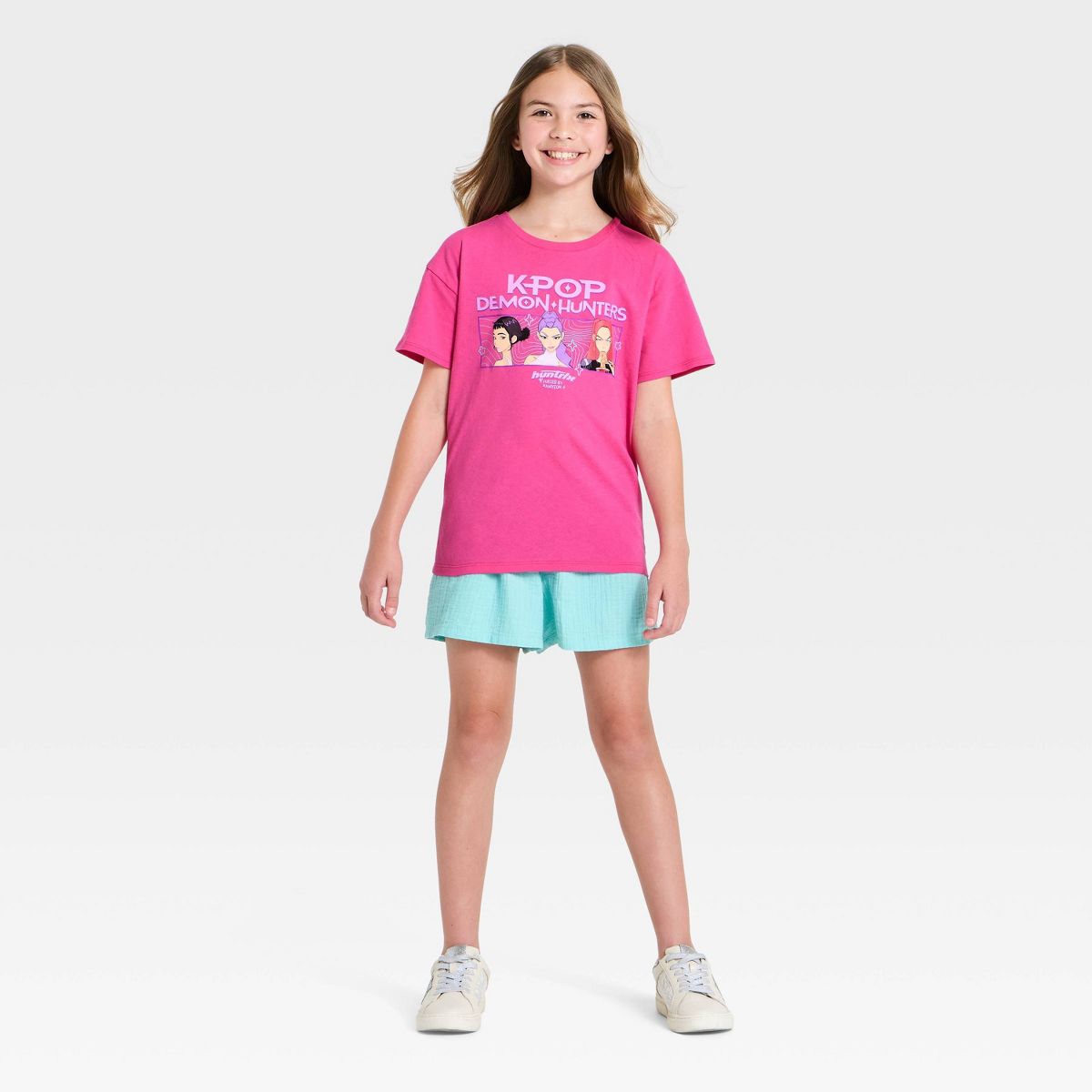 Girls' KPop Demon Hunters "Ramyeon Club" Short Sleeve T-Shirt - Pink - thumbnail 4