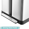 19 Gallon Dual Compartment Trash Can, Stainless Steel Kitchen Garbage Can, 2 x 36L Two Compartment Trash Bin with Soft-Close Lid - 3 of 4