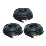 Apache 98108806 75 Foot Industrial Rubber Garden Water Hose with Heavy Duty MGHT x FGHT Brass Fittings and 1 Bend Restrictor, Black (3 Pack)