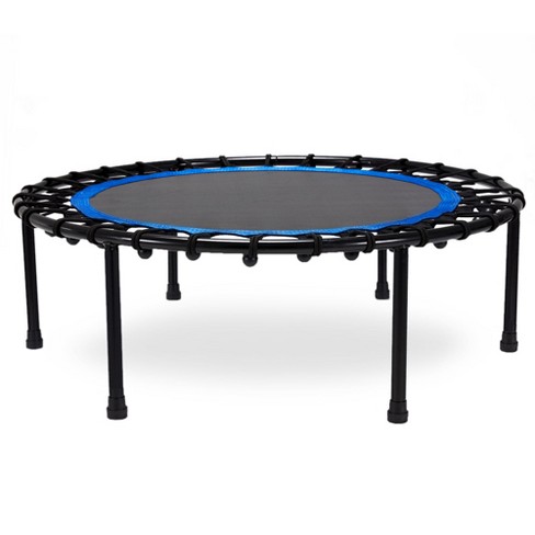 40 Inch Silent Mini Fitness Trampoline Bungee Rebounder Trainer For Efficient At Strength Training, Muscle Building, And Blue :