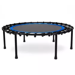 JOMEED 40 Inch Silent Mini Fitness Trampoline Bungee Rebounder Trainer for Efficient At Home Strength Training, Muscle Building, and Cardio, Blue