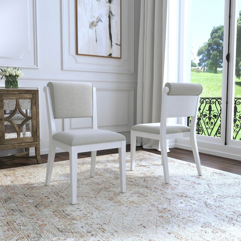 Set of 2 Clarion Wood and Upholstered Dining Chairs Sea White - Hillsdale Furniture, 3 of 13