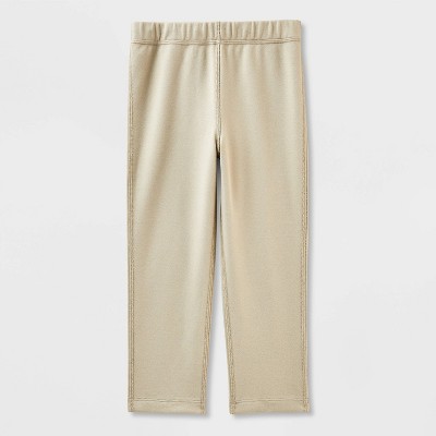 Girls' Adaptive Uniform Ponte Pants - Cat & Jack™ Khaki