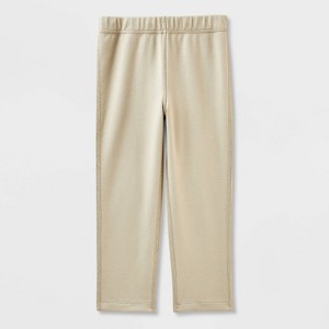 Girls' Adaptive Uniform Ponte Pants - Cat & Jack™ Khaki - 1 of 3