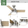 Hunter 36" Aker Lighted Ceiling Fan Brushed Nickel with American Walnut Blades - 4 of 4