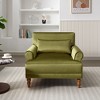 Sapphtopaz 1pc Accent Chair Upholstered Lounge Chair with Elegant Circular Armrests Roman Column Legs, Ergonomic Lumbar Support Living Room Chair - 3 of 4