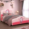 Infans Kids Children Upholstered Platform Toddler Bed Bedroom Furniture Girl Pattern - 4 of 4