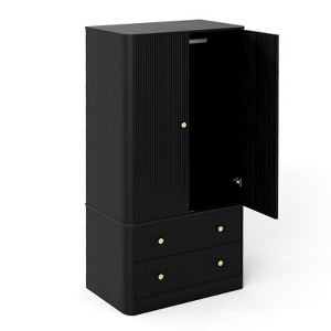 Storage Cabinet, 2 Doors 2 Drawers, Walnut - 1 of 4