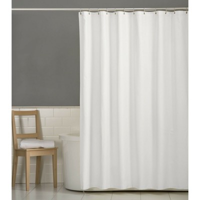 GoodGram Deluxe Hotel Fabric Shower Curtain Liner With Metal Grommets, White, 70x72 - 72in. L