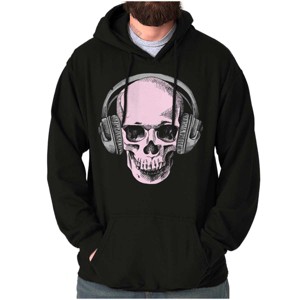 Vintage Skull Headphones Music Hoodie Sweatshirt Women Men Brisco Brands - 1 of 4