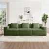 Modular 3-Seat Boneless Sofa ¨C Cloud Sectional Couch with Deep Seat, Modern Corduroy 3-Seater Sofa with Throw Pillows, Lounge & Recline Friendly - 3 of 4
